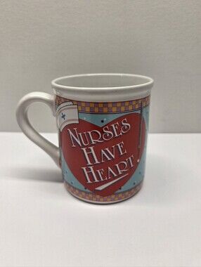 Vintage 1992 Enesco Nurses Have Heart Coffee Mug Cup Nurse Gift 90s Vintage